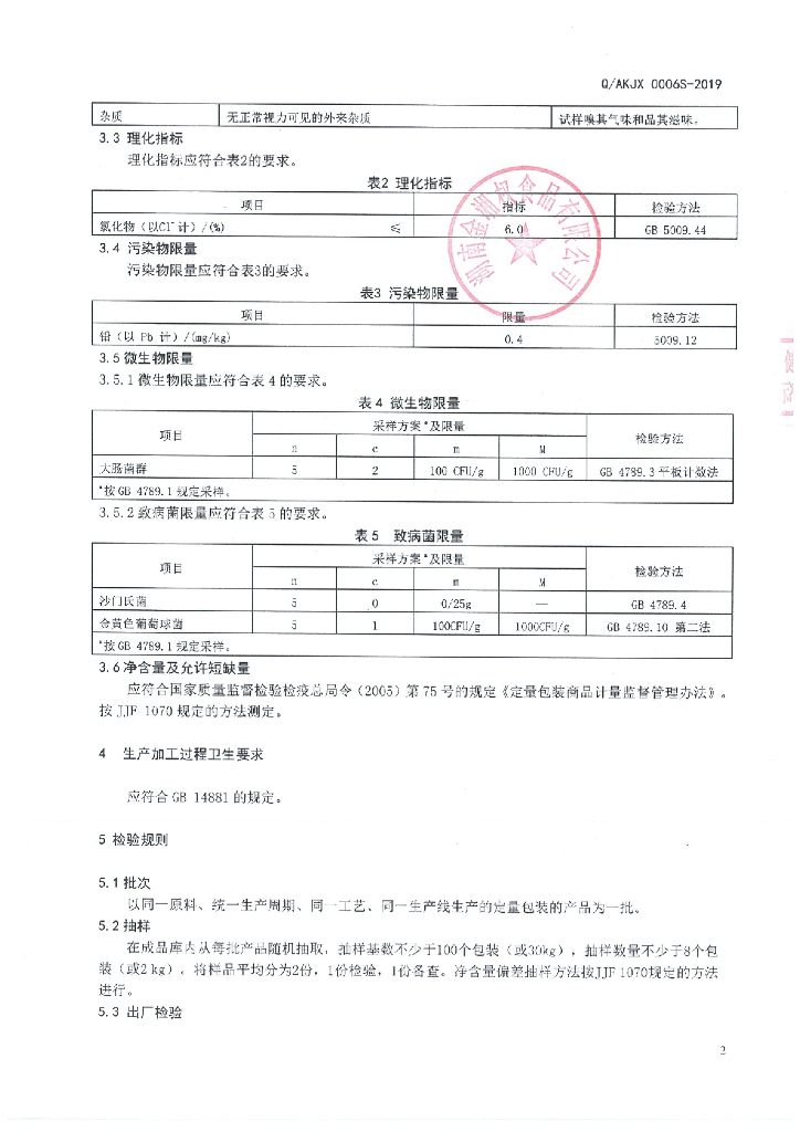Q/AKJX 0006S-2019 标准预览