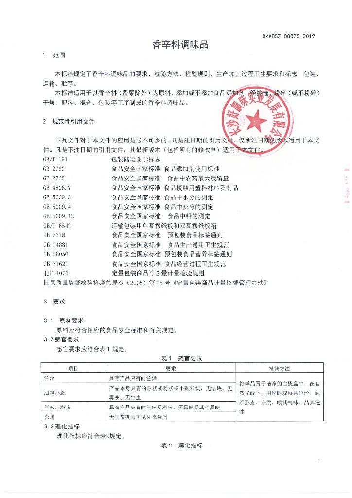 Q/ABSZ 0007S-2019 标准预览