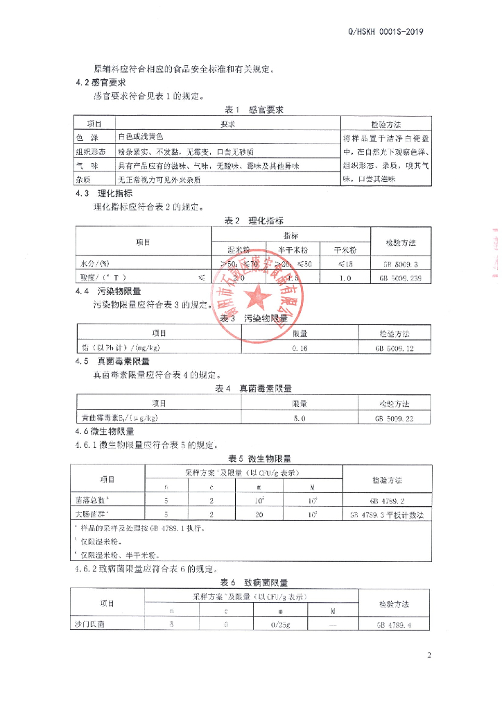 Q/HSKH 0001S-2019 标准预览