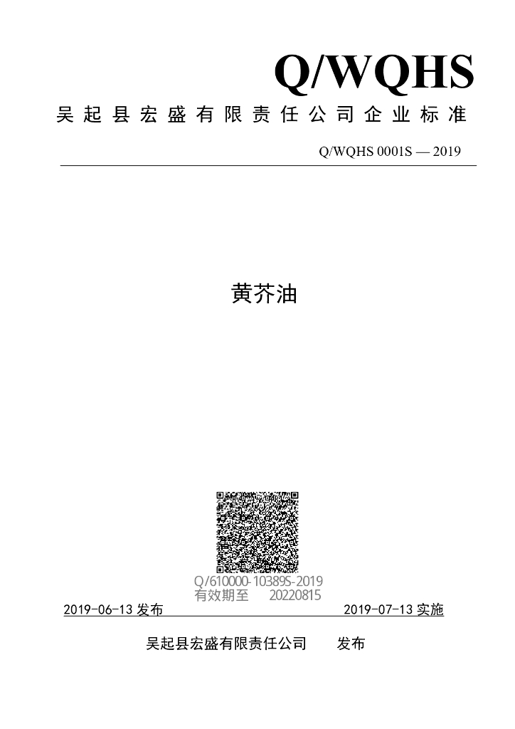 Q/WQHS 0001S-2019 标准预览