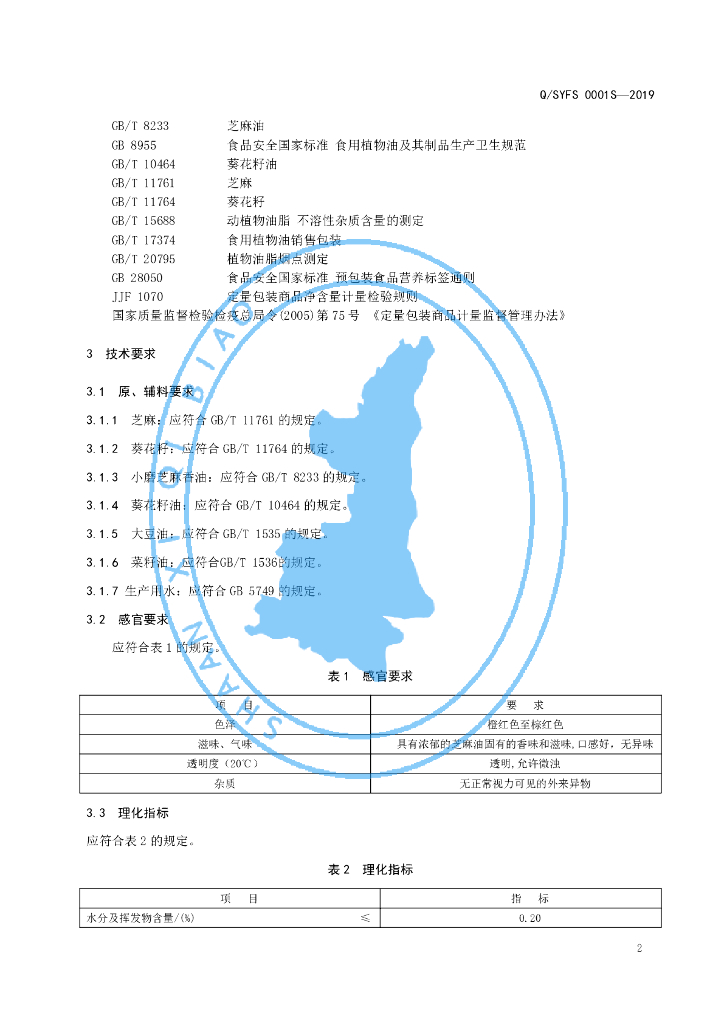 Q/SYFS 0001S-2019 标准预览