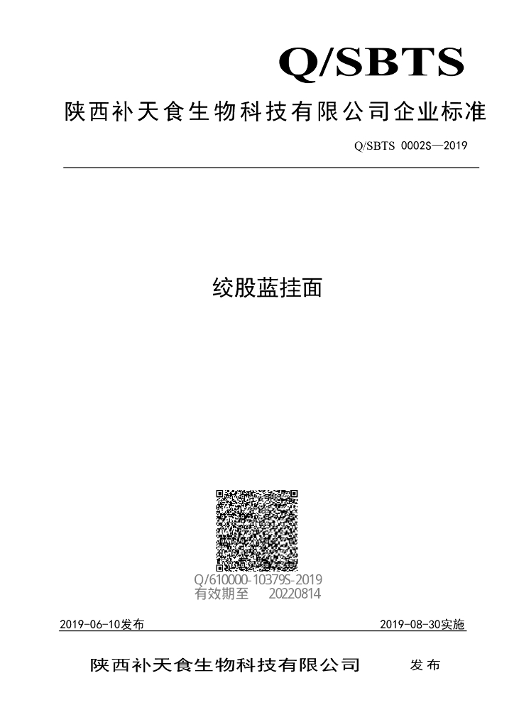 Q/SBTS 0002S-2019 标准预览