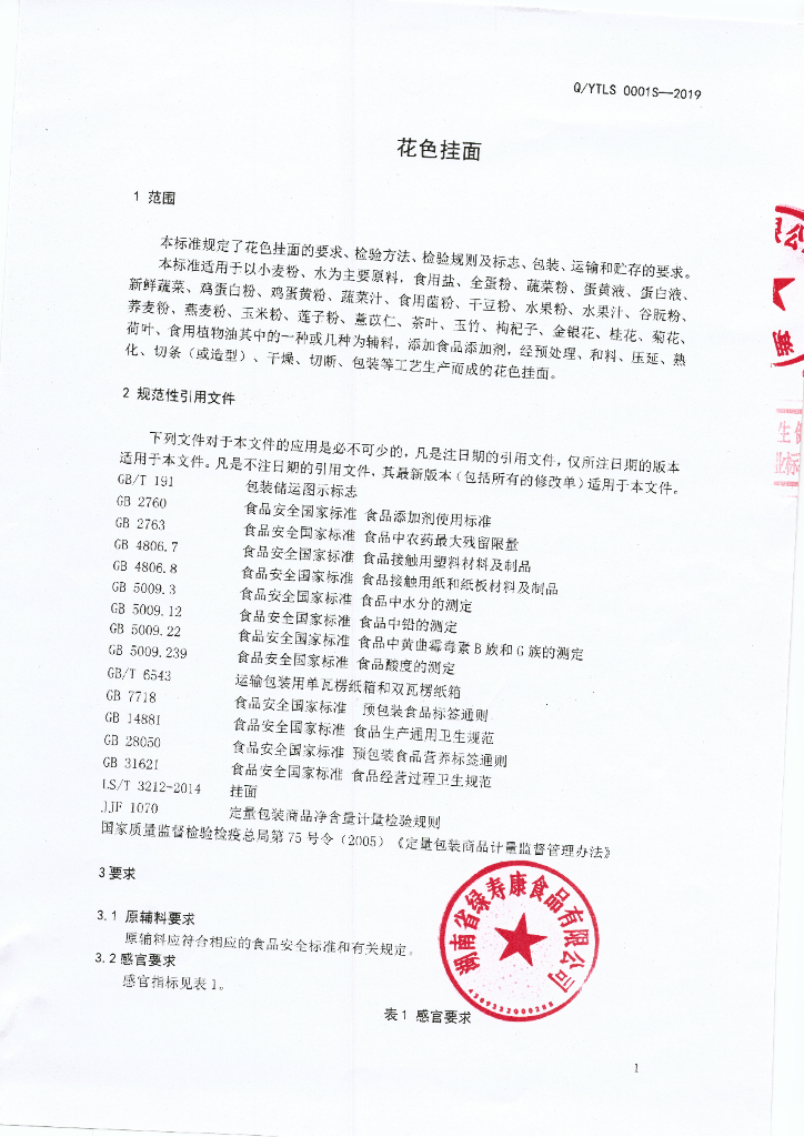 Q/YTLS 0001S-2019 标准预览