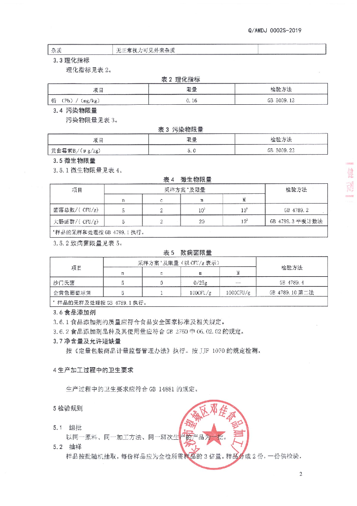 Q/AWDJ 0002S-2019 标准预览
