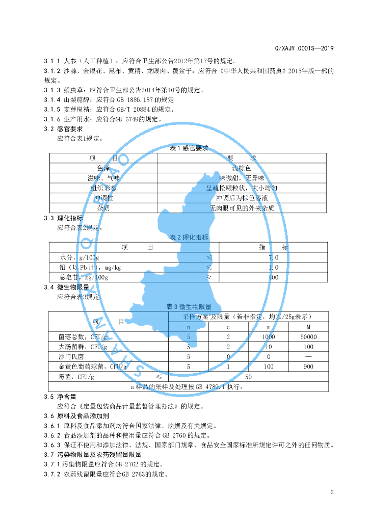 Q/XAJY 0001S-2019 标准预览