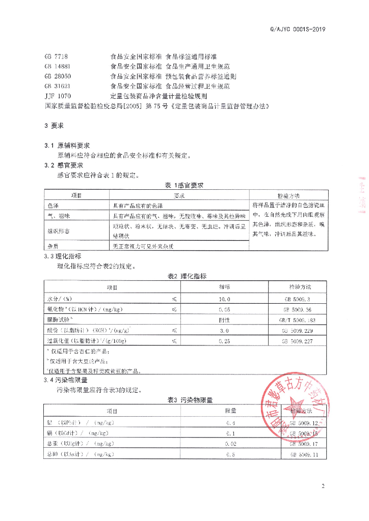 Q/AJYC 0001S-2019 标准预览