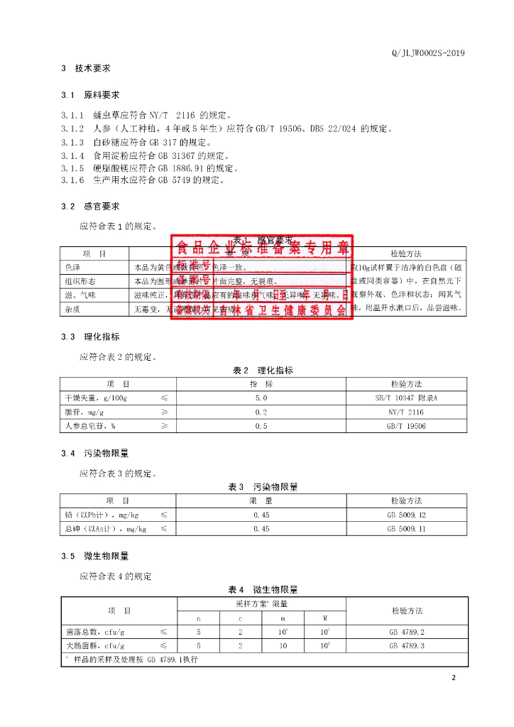 Q/JLJW 0002S-2019 标准预览