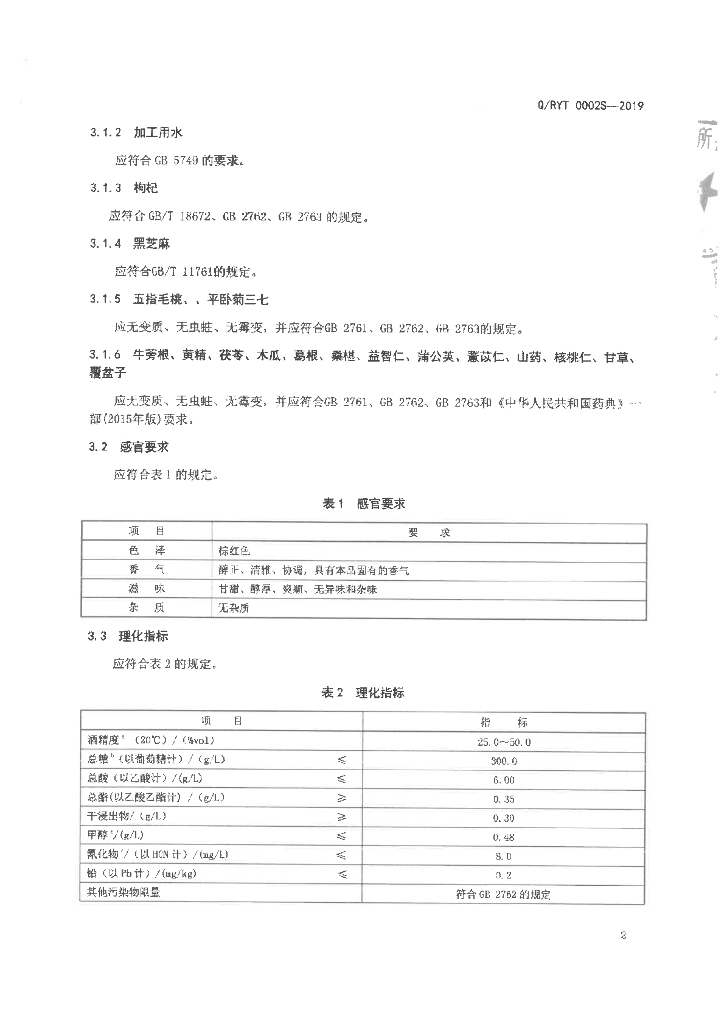 Q/RYT 0002S-2019 标准预览