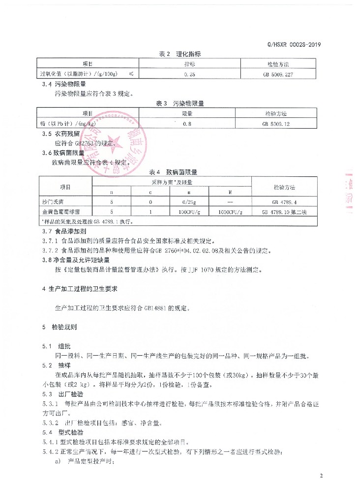 Q/HSXR 0002S-2019 标准预览