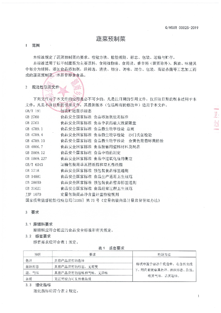 Q/HSXR 0002S-2019 标准预览