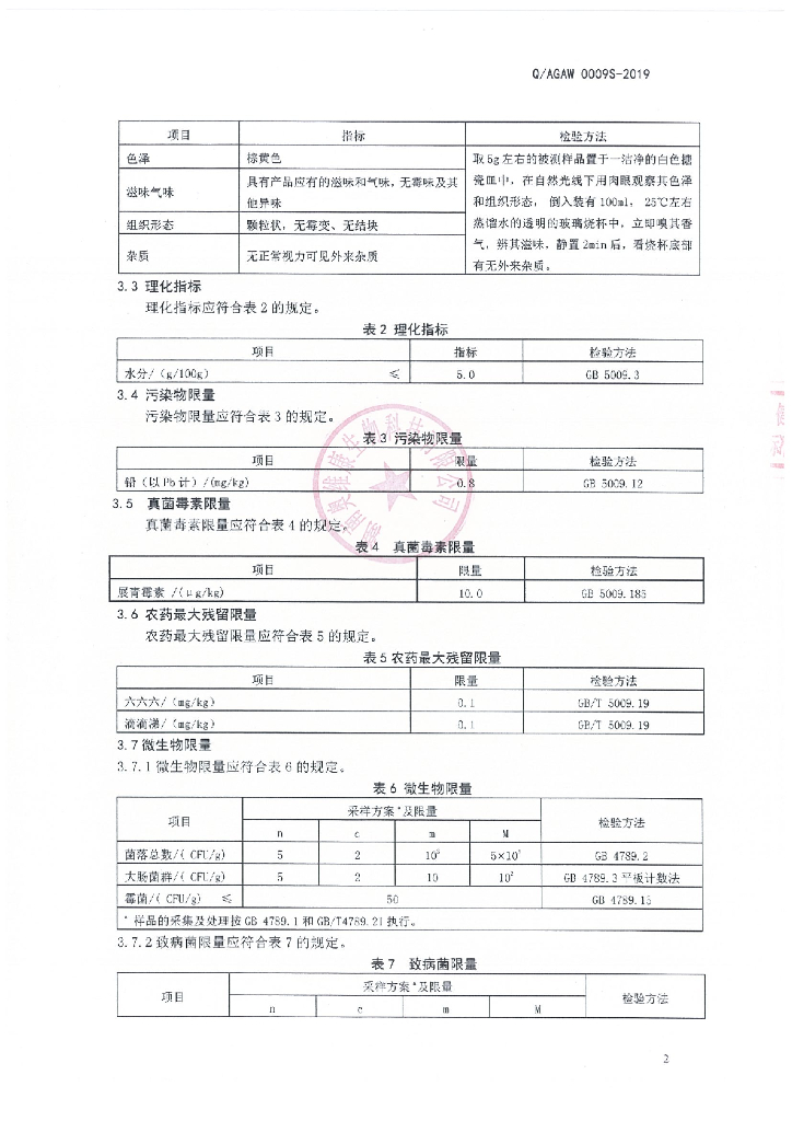 Q/AGAW 0009S-2019 标准预览