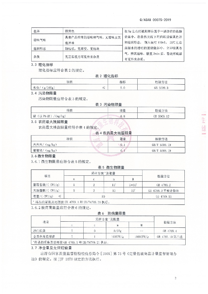 Q/AGAW 0007S-2019 标准预览