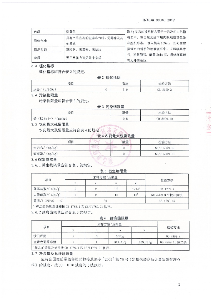 Q/AGAW 0004S-2019 标准预览