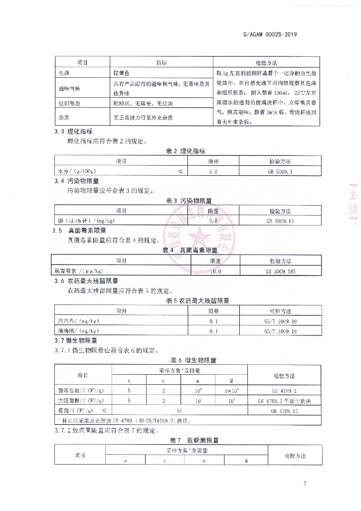 Q/AGAW 0002S-2019 标准预览