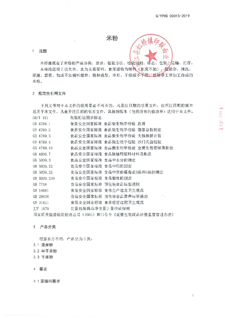 Q/YPHQ 0001S-2019 标准预览
