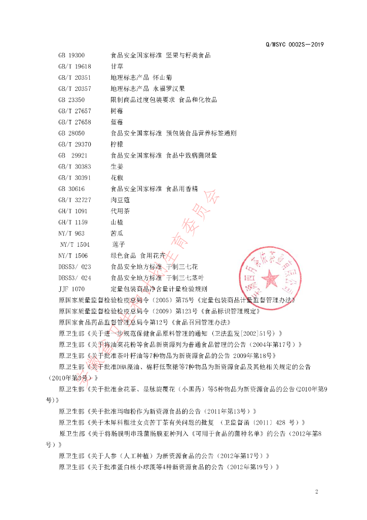 Q/WQCB 0001S-2019 标准预览