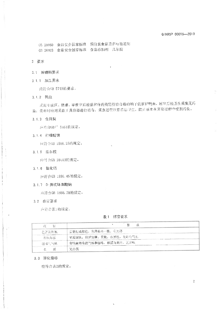 Q/HXSP 0001S-2019 标准预览