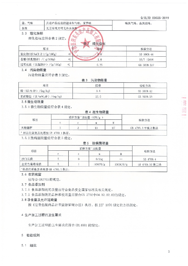 Q/XLTD 0002S-2019 标准预览