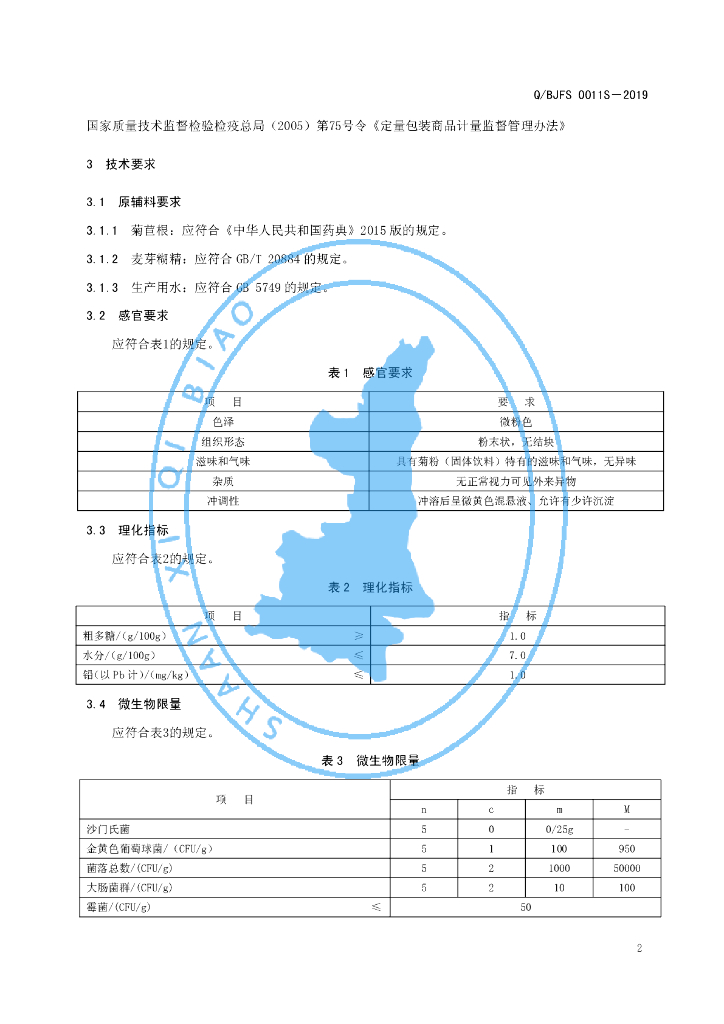 Q/BJFS 0011S-2019 标准预览