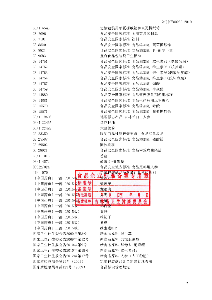 Q/JJSY 0002S-2019 标准预览