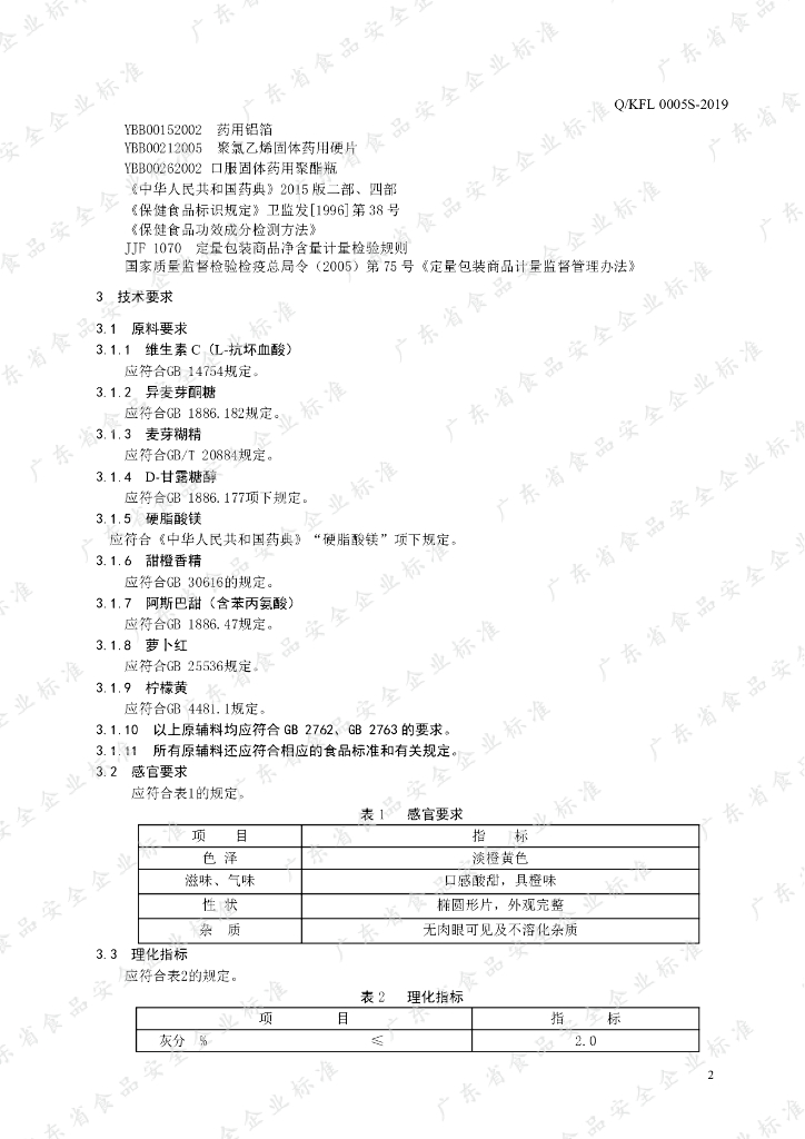 Q/KFL 0005S-2019 标准预览