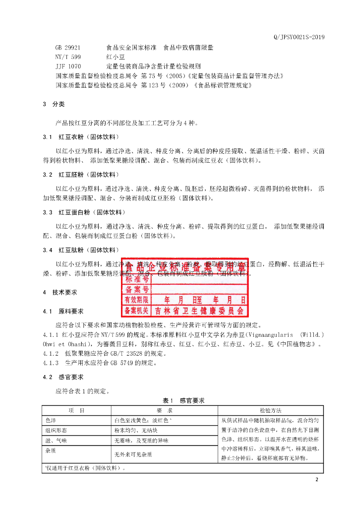 Q/JPSY 0021S-2019 标准预览