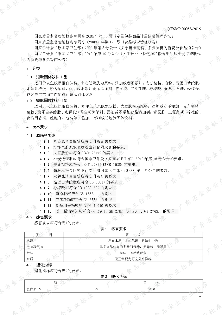 Q/FSMP 0008S-2019 标准预览
