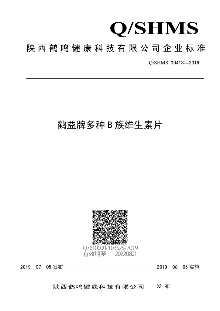Q/SHMS 0041S-2019 标准预览