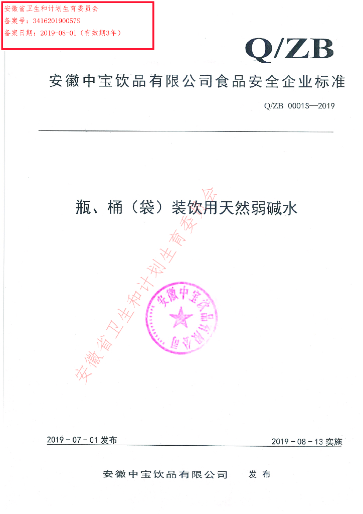 Q/ZB 0001S-2019 标准预览