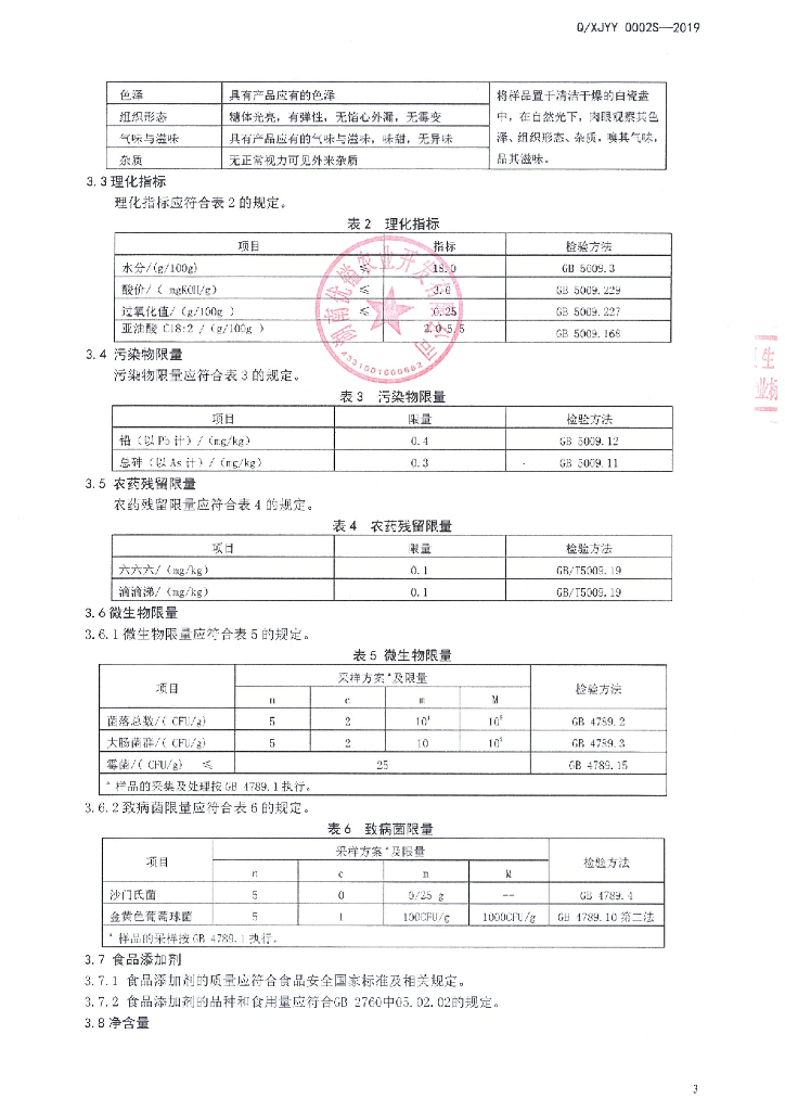 Q/XJYY 0002S-2019 标准预览