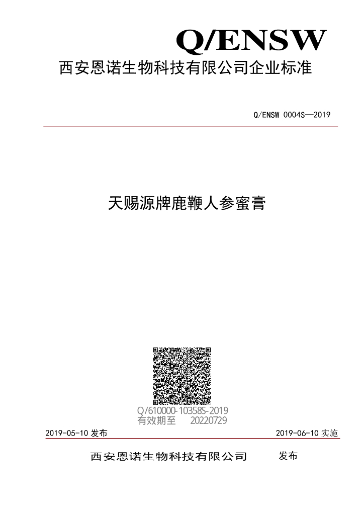 Q/ENSW 0004S-2019 标准预览
