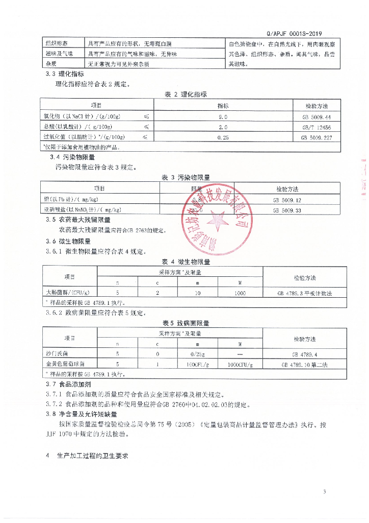 Q/APJF 0001S-2019 标准预览