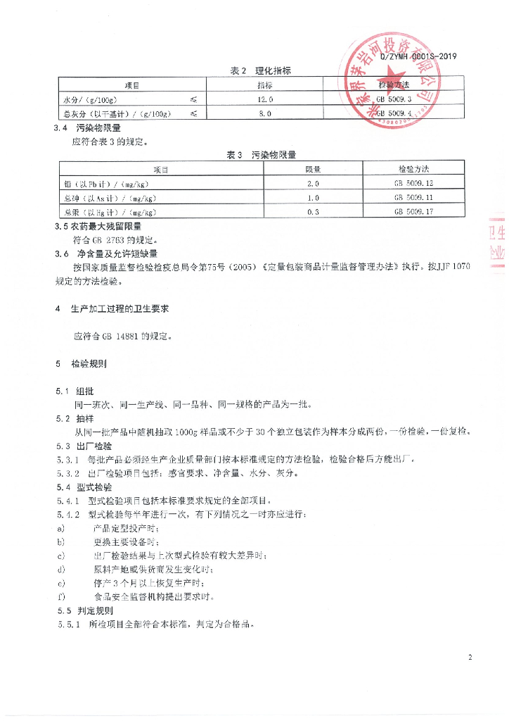 Q/ZYMH 0001S-2019 标准预览