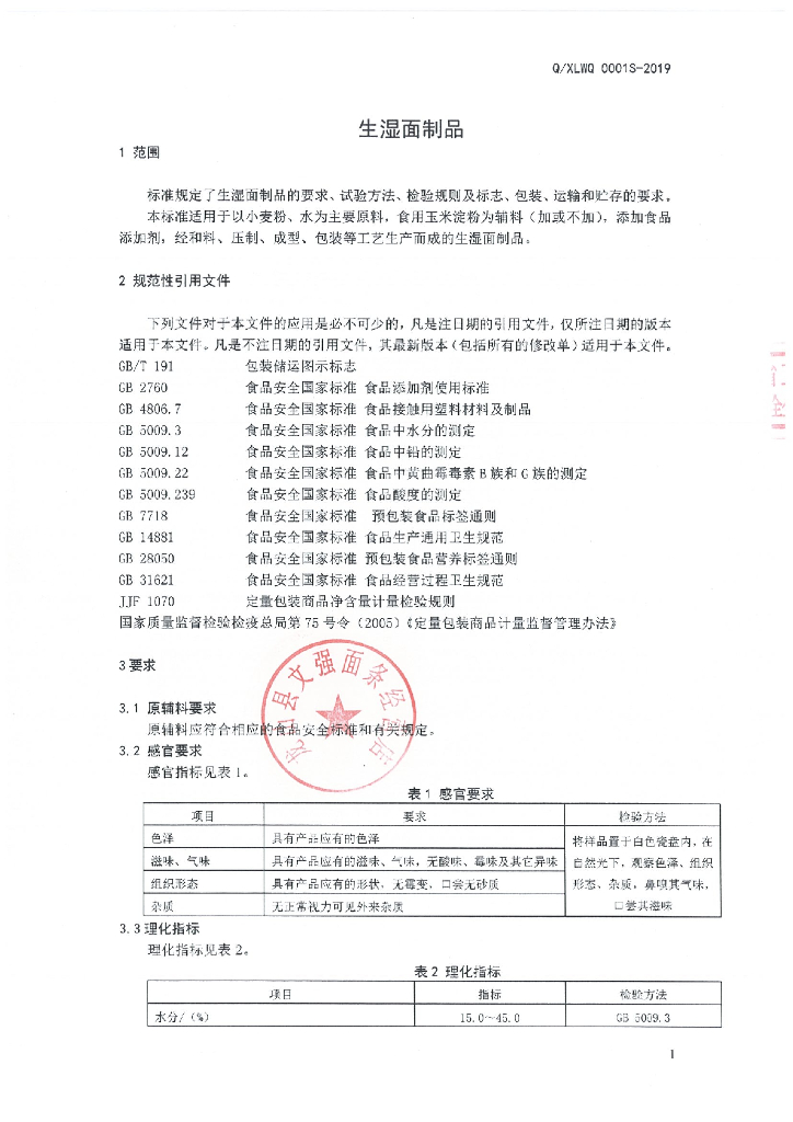 Q/XLWQ 0001S-2019 标准预览