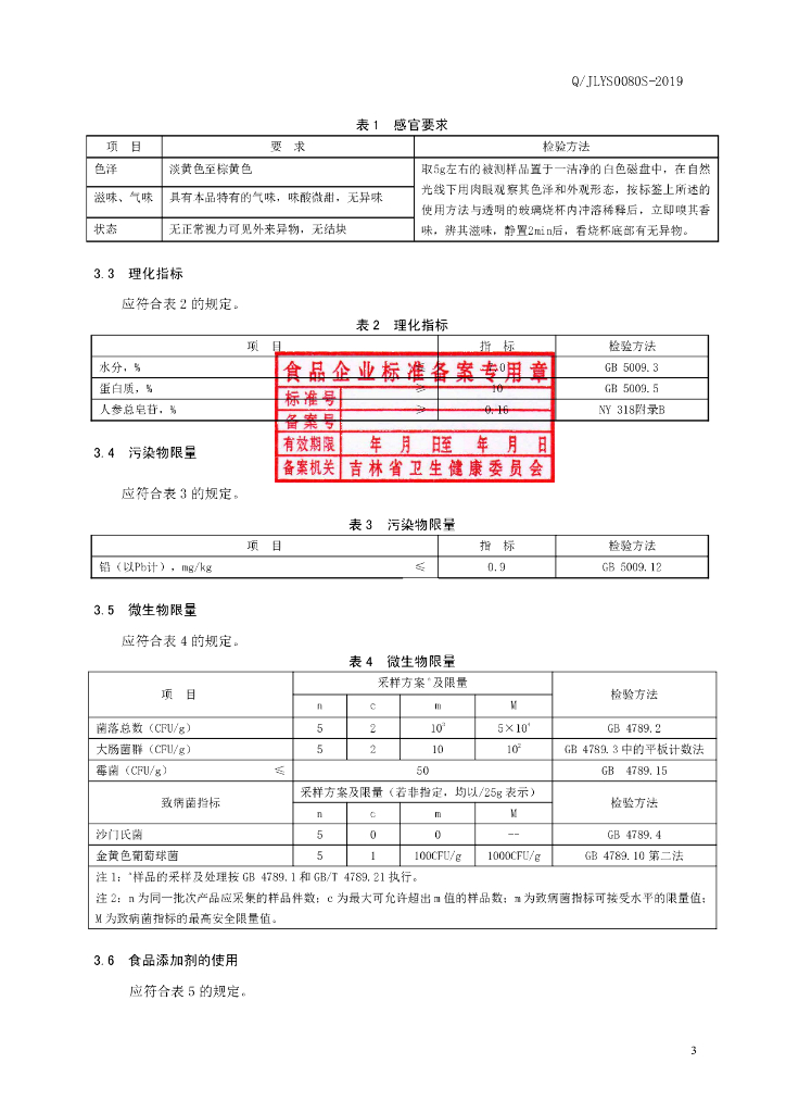 Q/JLYS 0080S-2019 标准预览