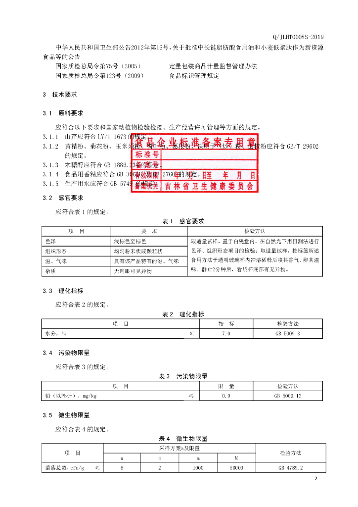 Q/JLHT 0008S-2019 标准预览
