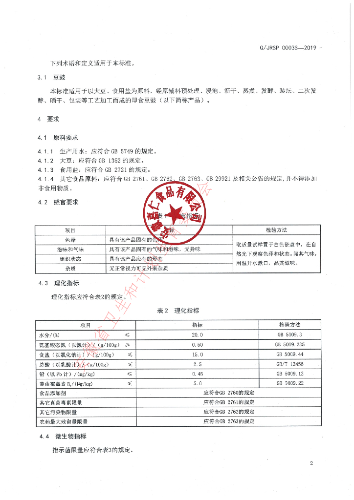 Q/JRSP 0003S-2019 标准预览