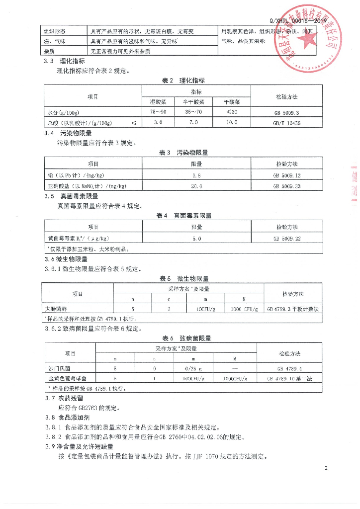 Q/XHTL 0001S-2019 标准预览