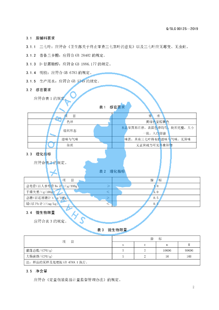 Q/SLG 0012S-2019 标准预览
