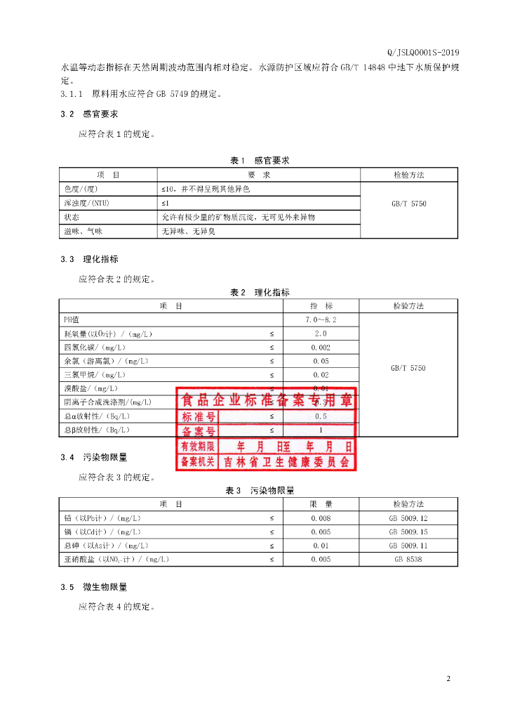 Q/JSLQ 0001S-2019 标准预览