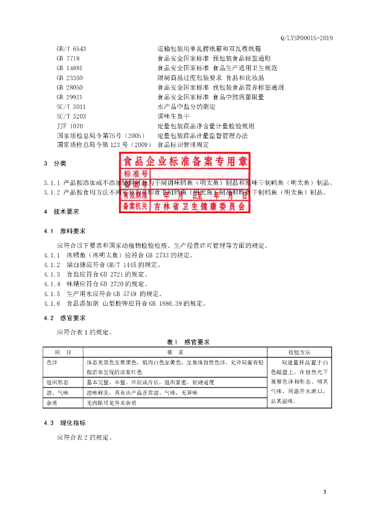 Q/LYSP 0001S-2019 标准预览