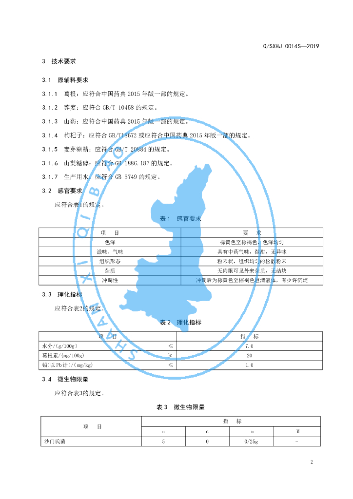 Q/SXHJ 0014S-2019 标准预览