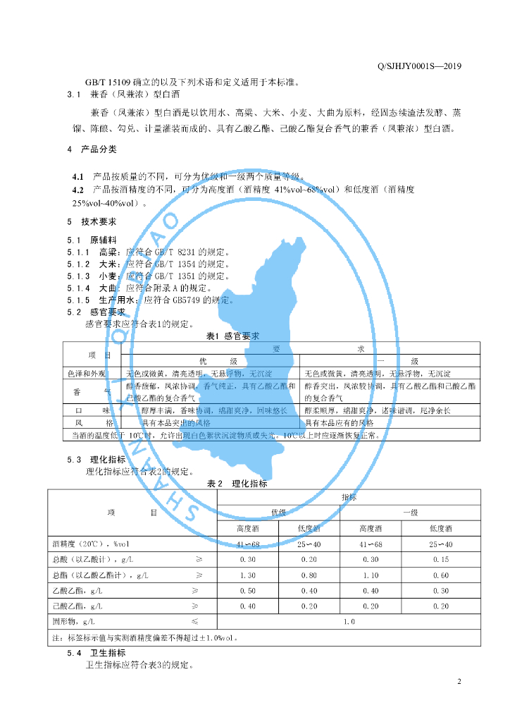 Q/SJHJY 0001S-2019 标准预览