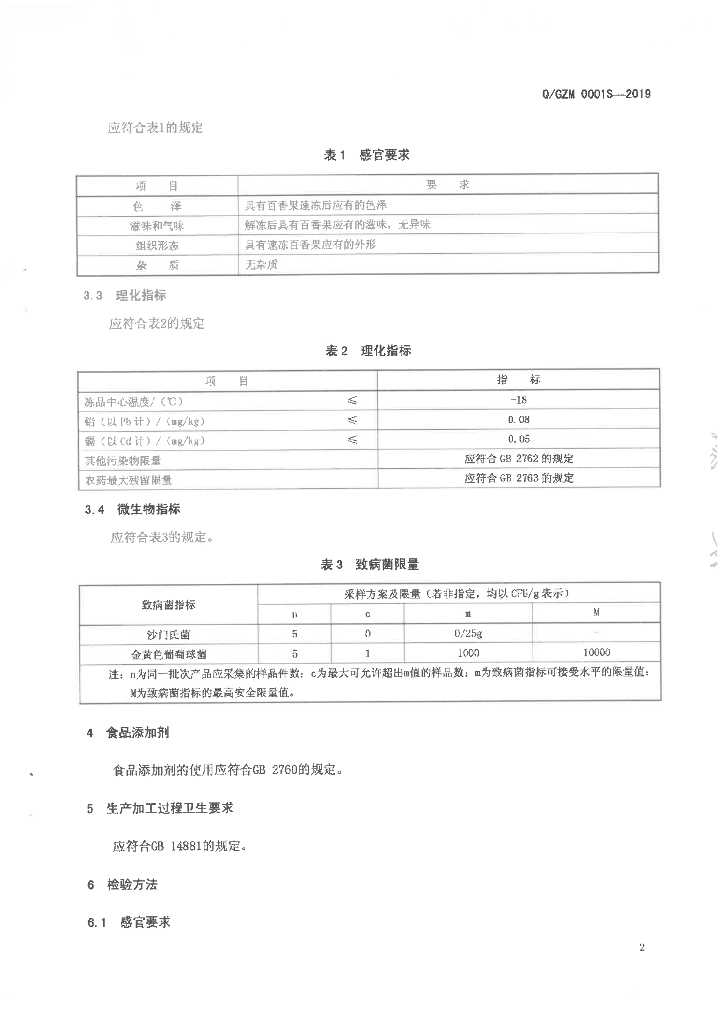 Q/GZM 0001S-2019 标准预览