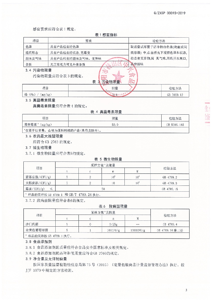 Q/ZXSP 0001S-2019 标准预览