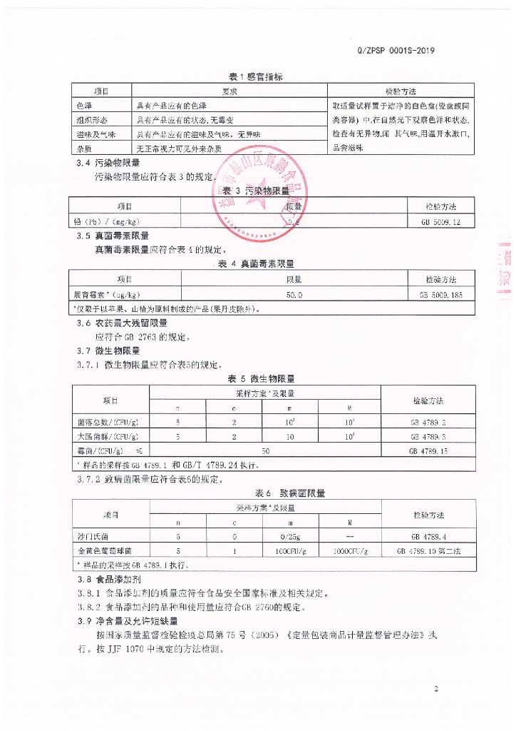 Q/ZPSP 0001S-2019 标准预览