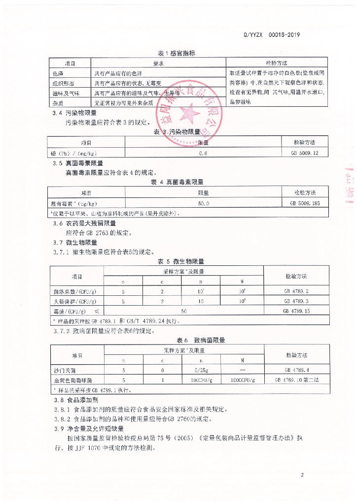 Q/YYZX 0001S-2019 标准预览