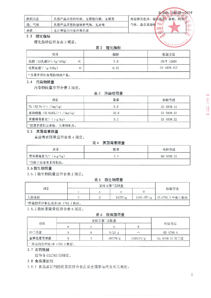 Q/XHTL 0002S-2019 标准预览