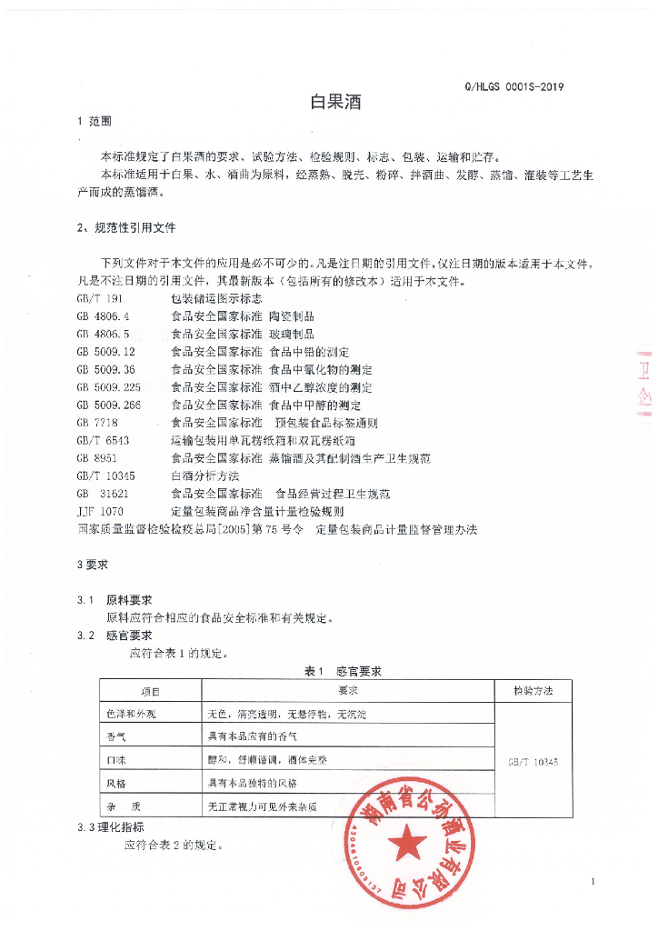 Q/HLGS 0001S-2019 标准预览