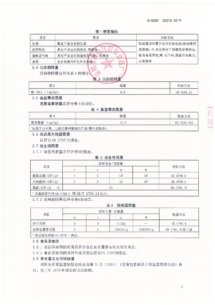Q/GCSP 0001S-2019 标准预览
